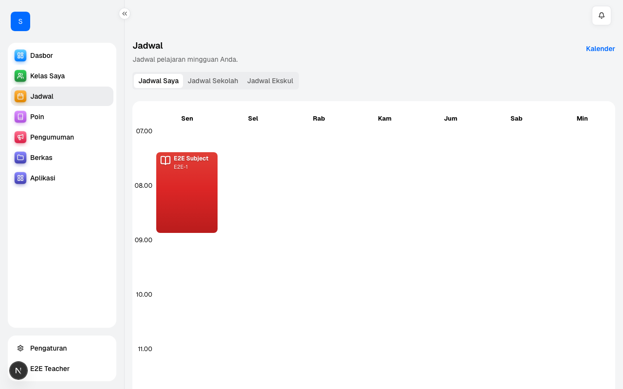 Tinjauan jadwal guru